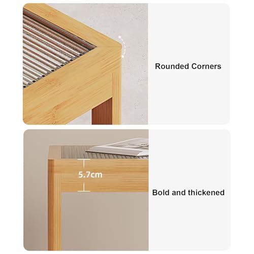 Nesting Glass End Table Set of 2 Bamboo T548
