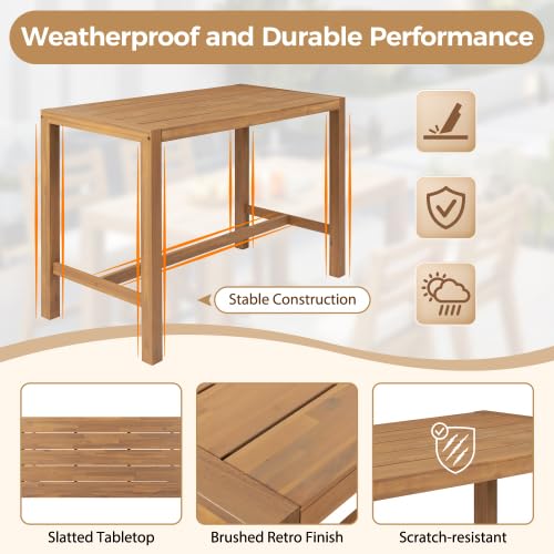 5-Piece Patio Bar Set with 4 Cushioned Bar Stools J91824
