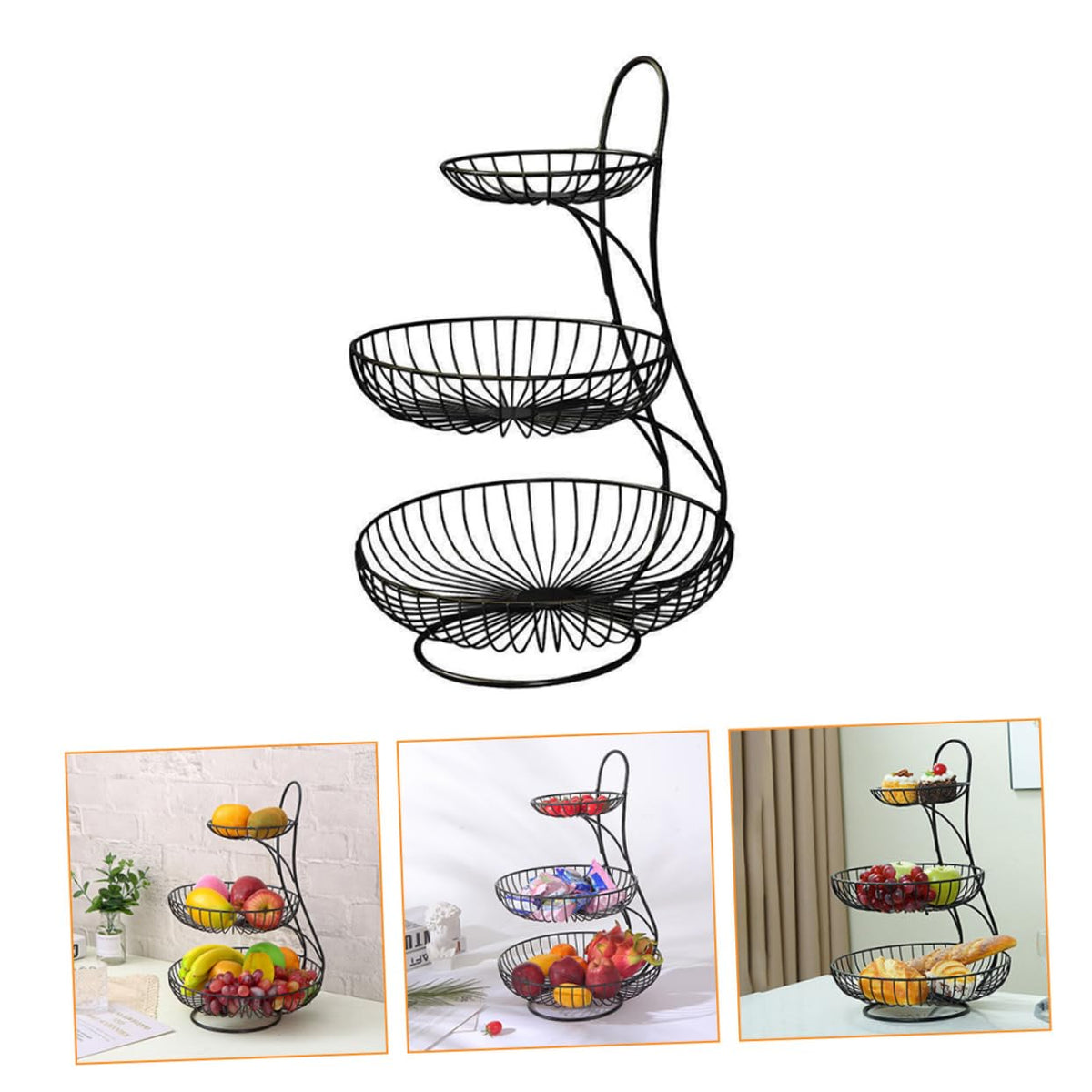3-Tier Iron Basket B9014