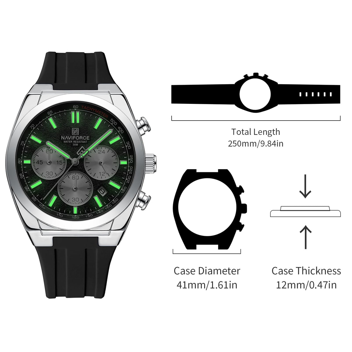 Multifunctional Chronograph Analog Quartz Waterproof Watch A837410
