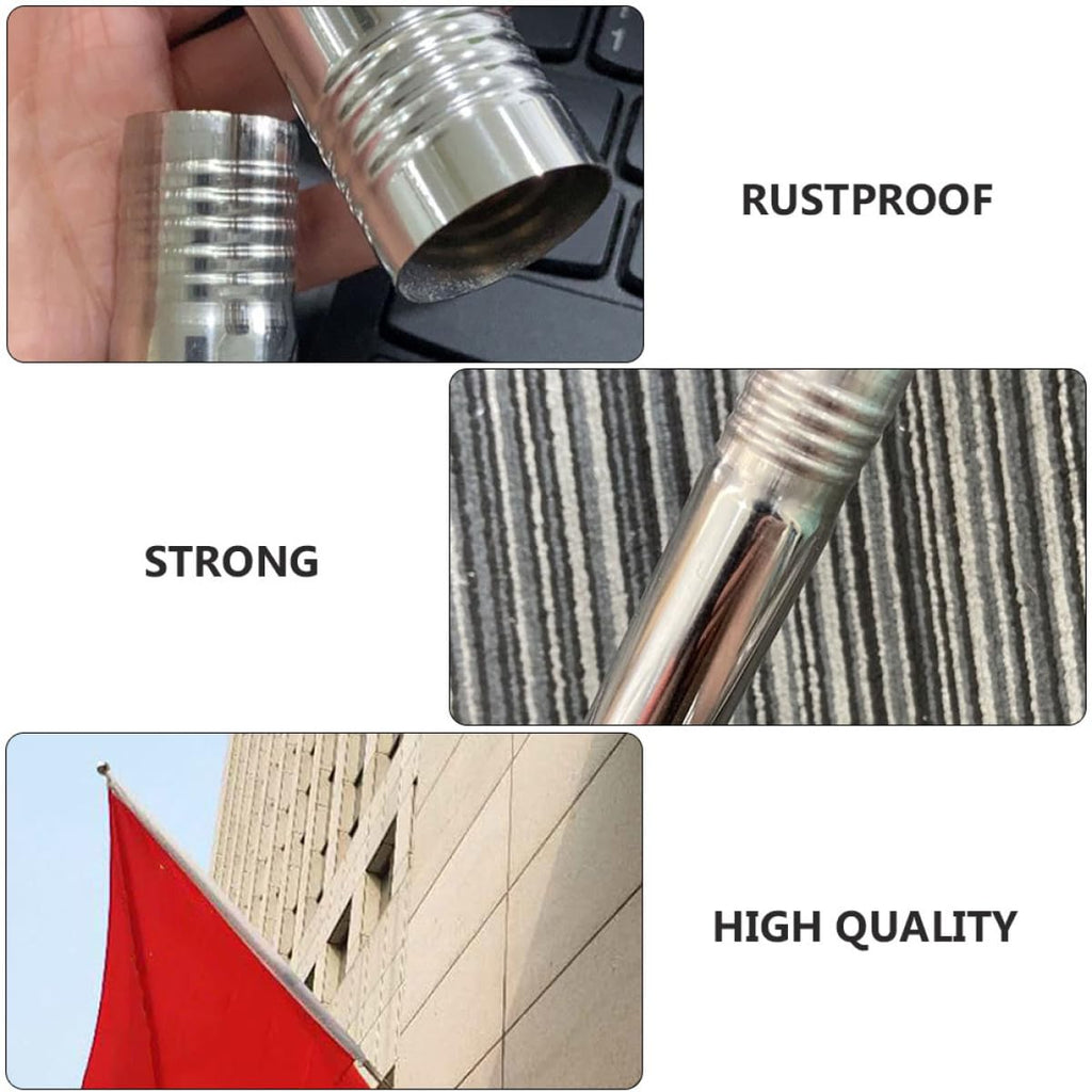 2pcs Stainless Steel Flag Pole Set 1.5m Rustproof X449339