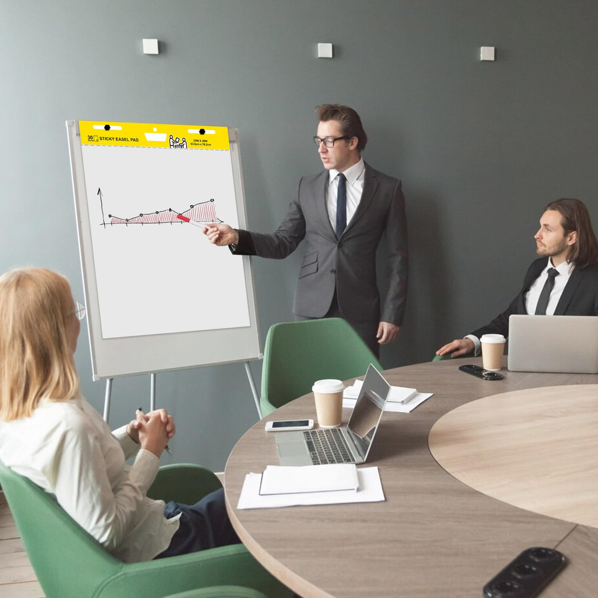 Sticky Easel Pad, 25 x 30 Inches, 30 Sheets/Pad, 2 Pads Y551898
