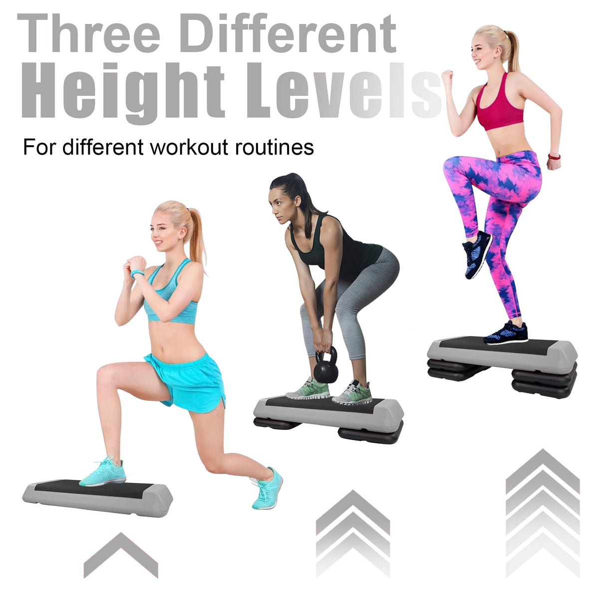 Adjustable Aerobic Stepper with 4 Risers E48758