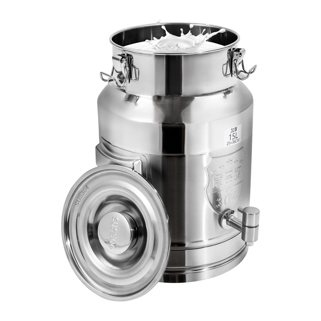 15L Stainless Steel Milk Can with Faucet L5541