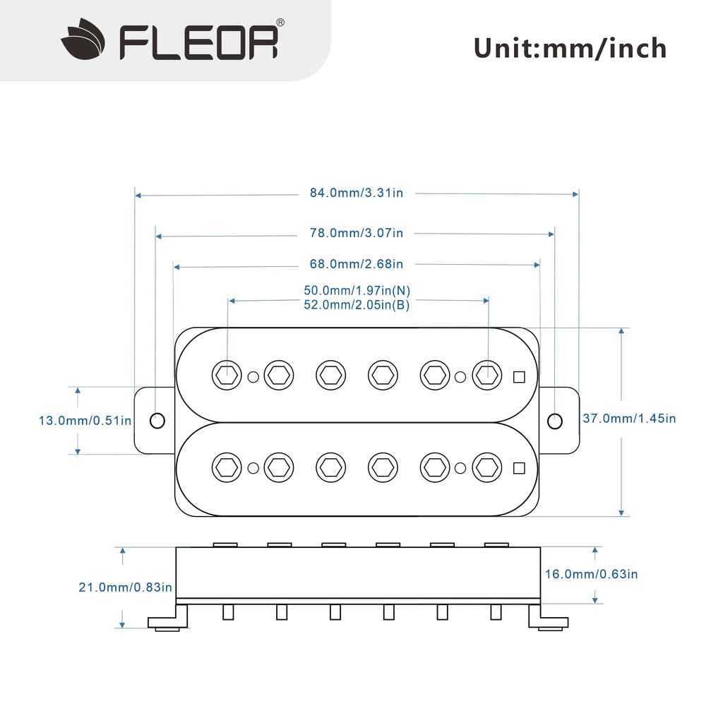 Ceramic Double Coil Humbucker Pickup Set S1953