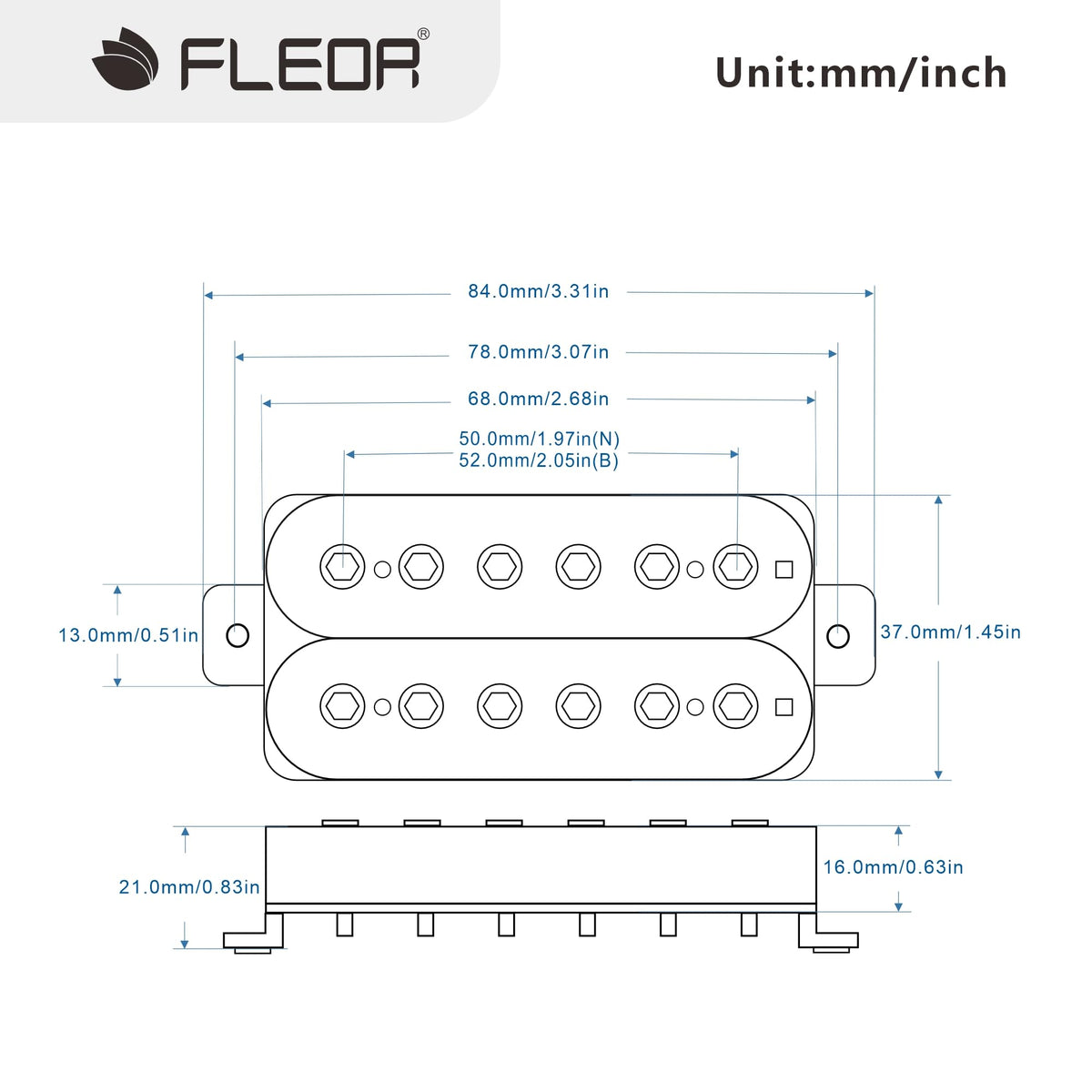 Ceramic Double Coil Humbucker Pickup Set S1953
