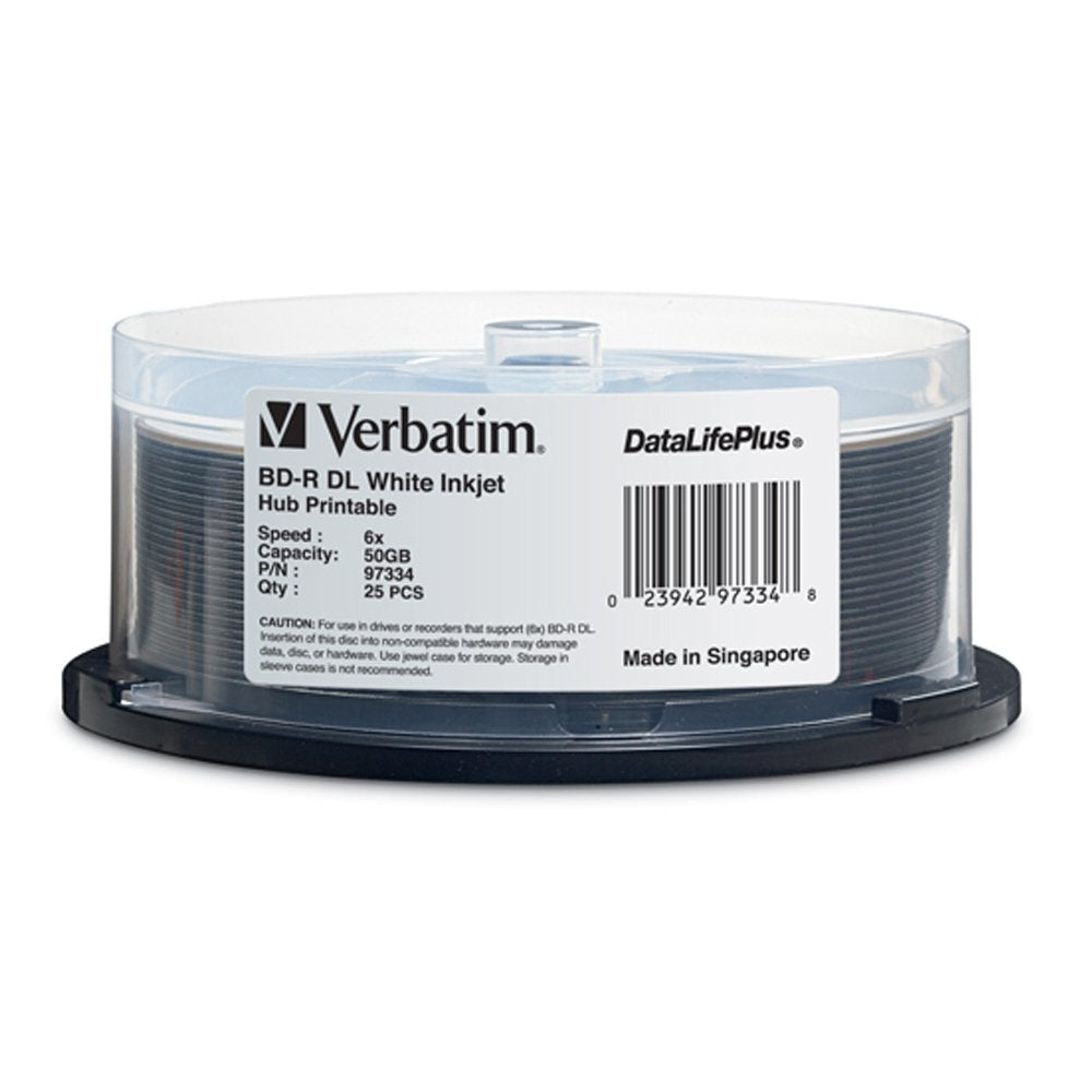 25pk Bd-R Dl 50gb 6X White Inkjet Printable S9471