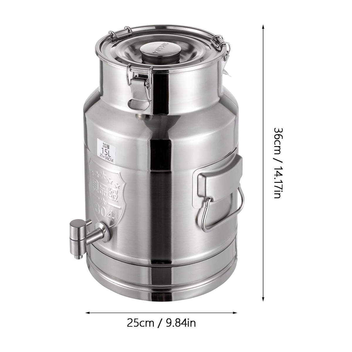 15L Stainless Steel Milk Can with Faucet L5541