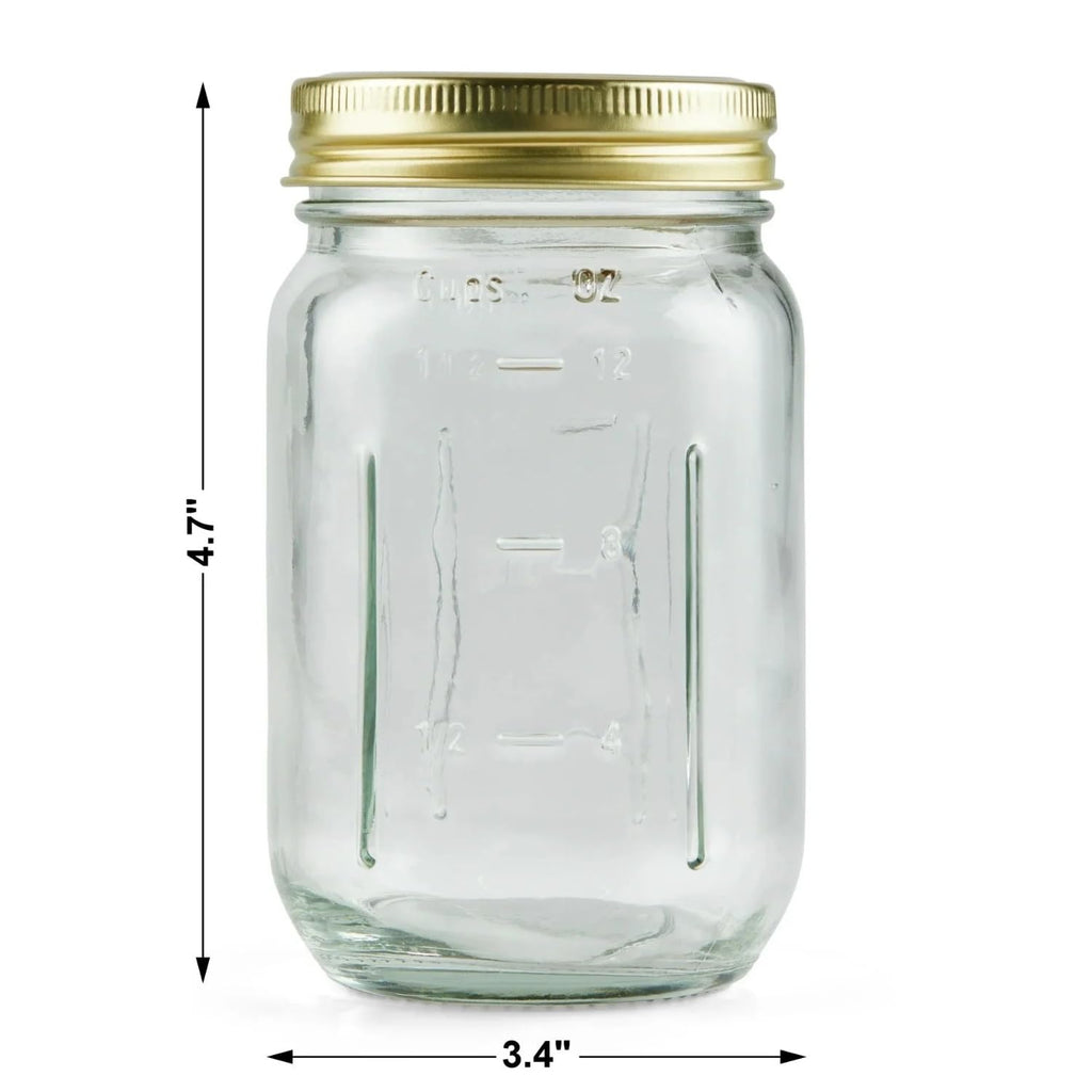 16 oz Regular Mouth Glass Mason Jars 12pk Q573