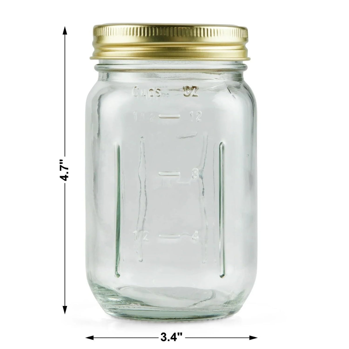 16 oz Regular Mouth Glass Mason Jars 12pk Q573