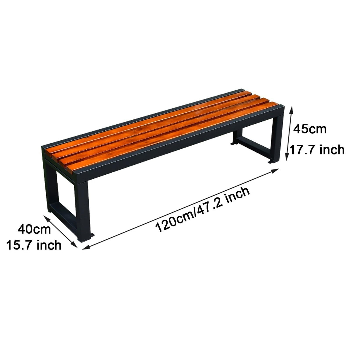 47.2in Cast Iron Outdoor Bench C40544