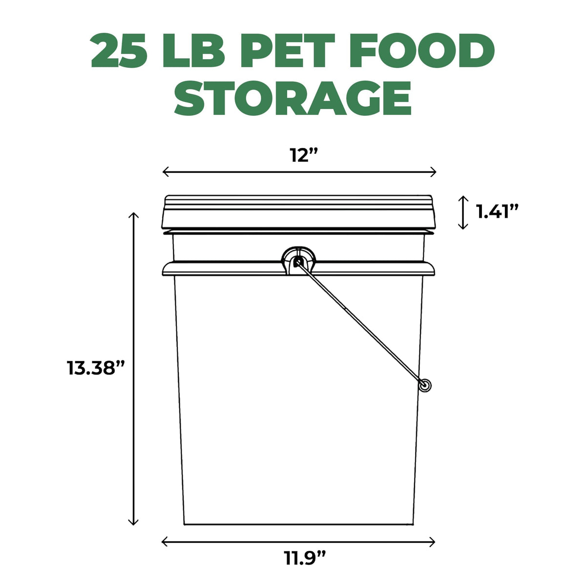 Airtight Pet Food Storage Container 25 lbs Grey T15208