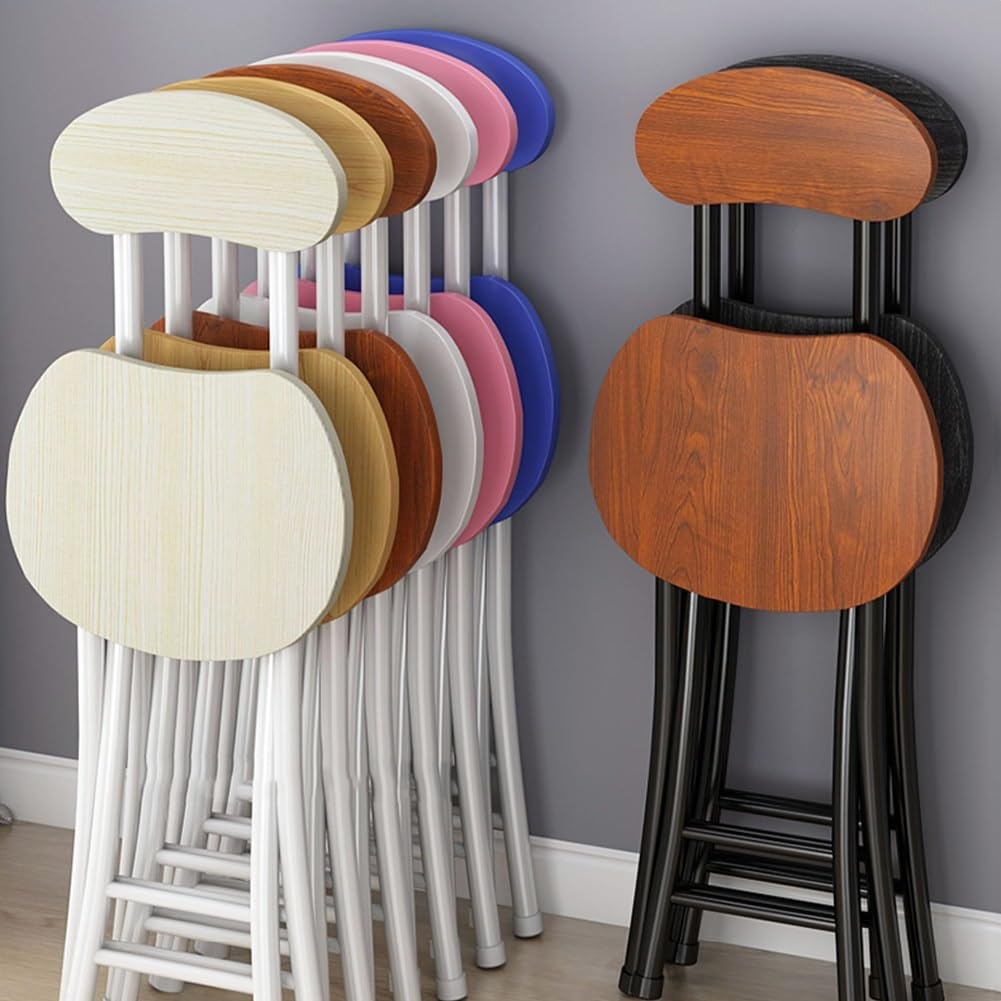 18 Inch Portable Folding Stool with Back Support and Footrest L832892