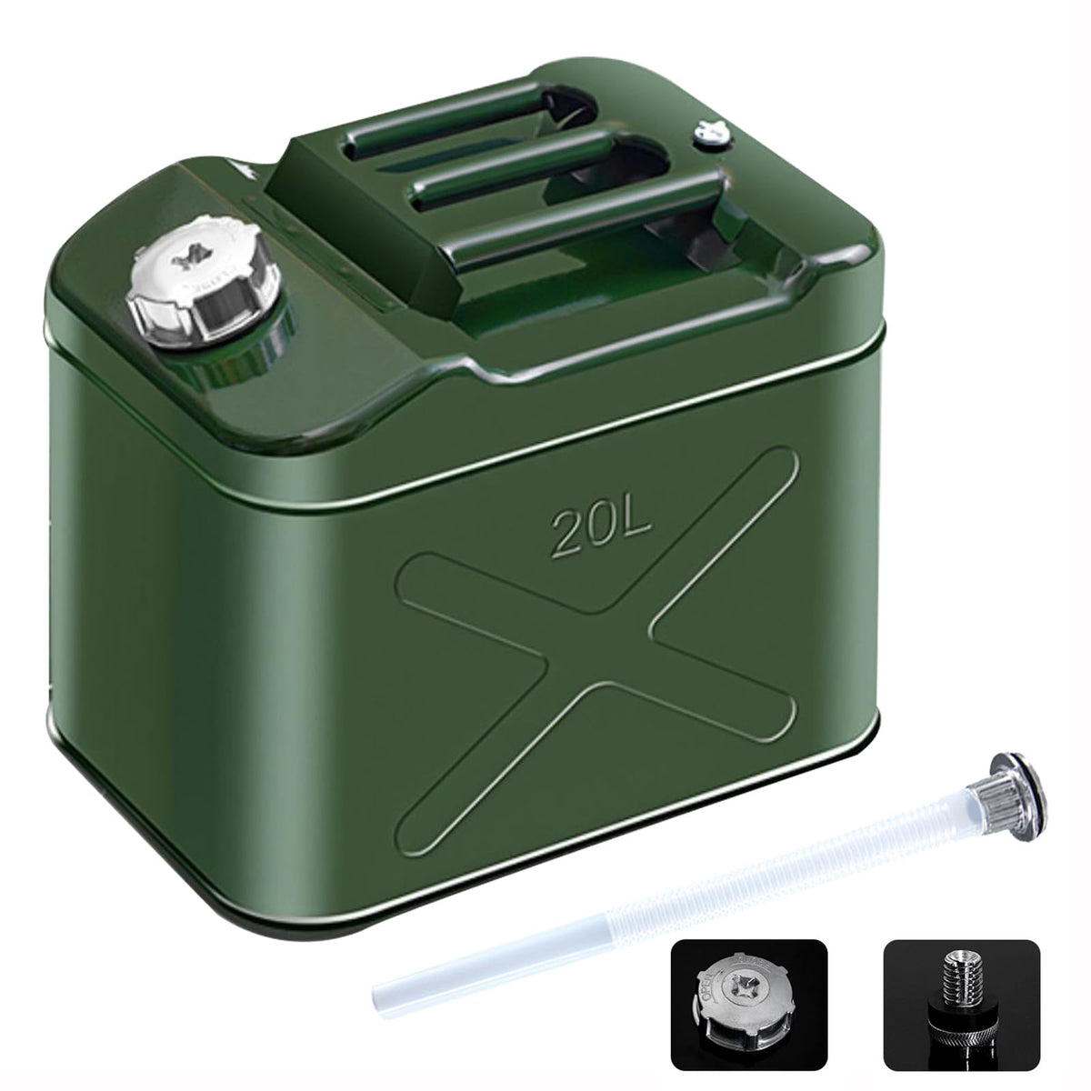 20L 5 Gallon Metal Water Can with Flexible Spout F388234