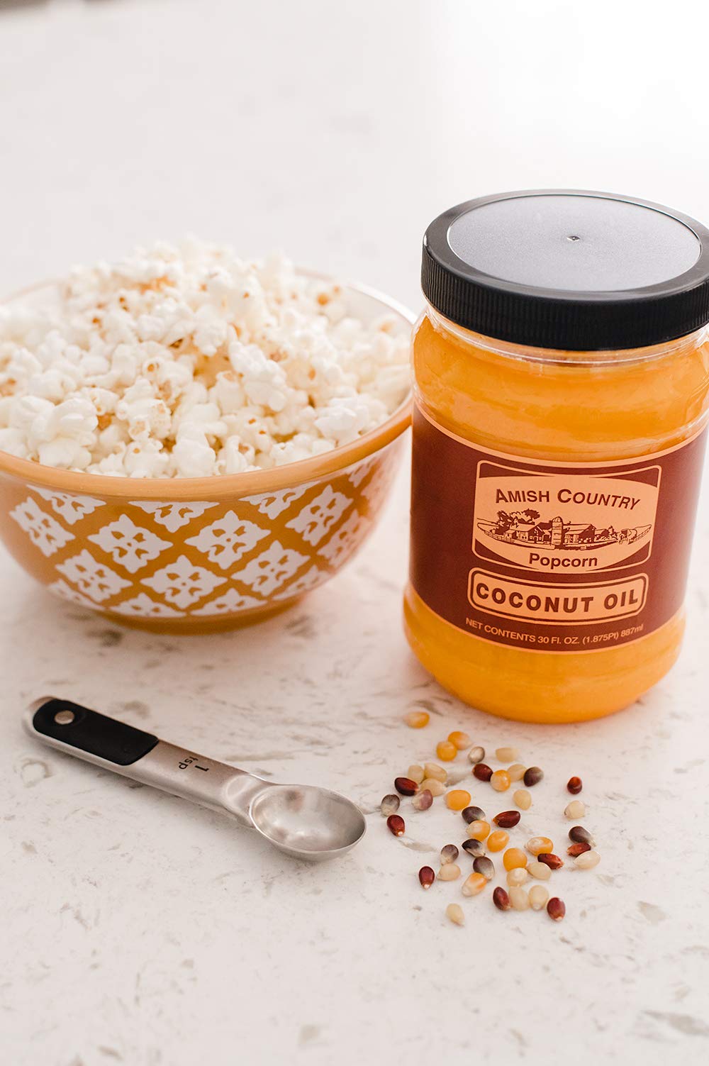 6 lb Baby White Popcorn, 30 oz Coconut Oil, 5.5 oz Butter Salt Bundle H316659