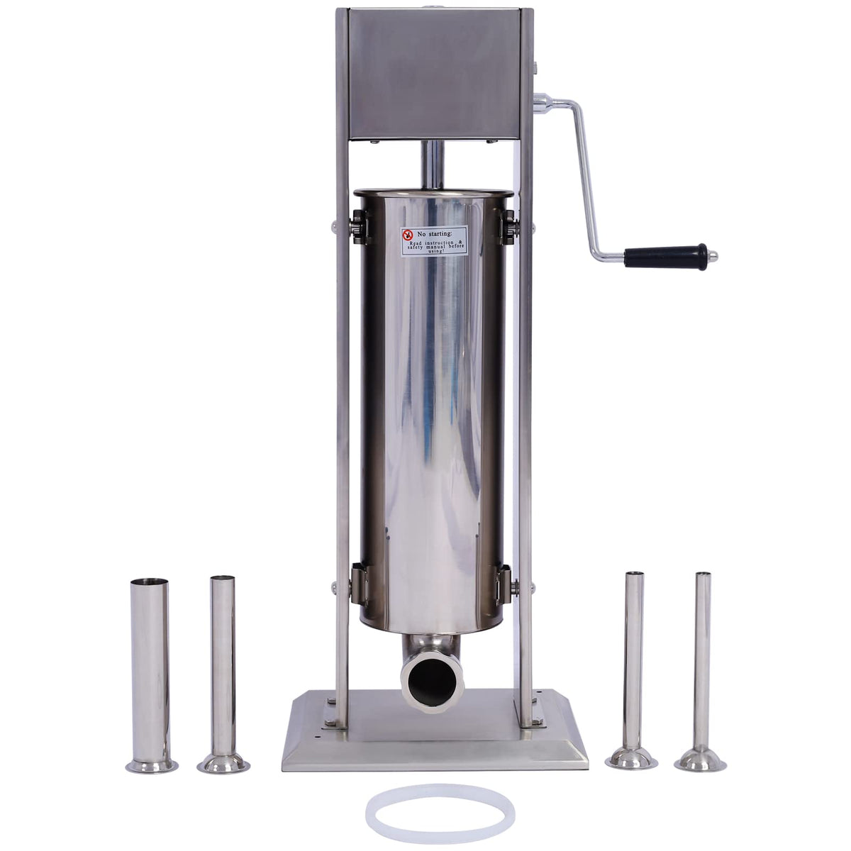 Stainless Steel 15LB Sausage Stuffer with 4 Stuffing Tubes Y523663