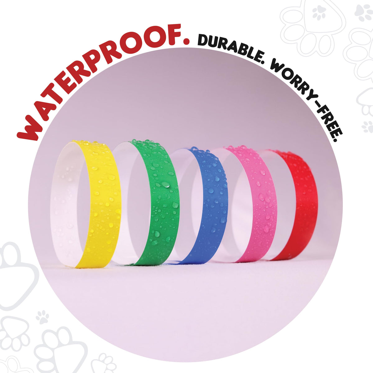 20 Inch 500 Count Waterproof Writable Tear-Resistant Pet ID Collars L762
