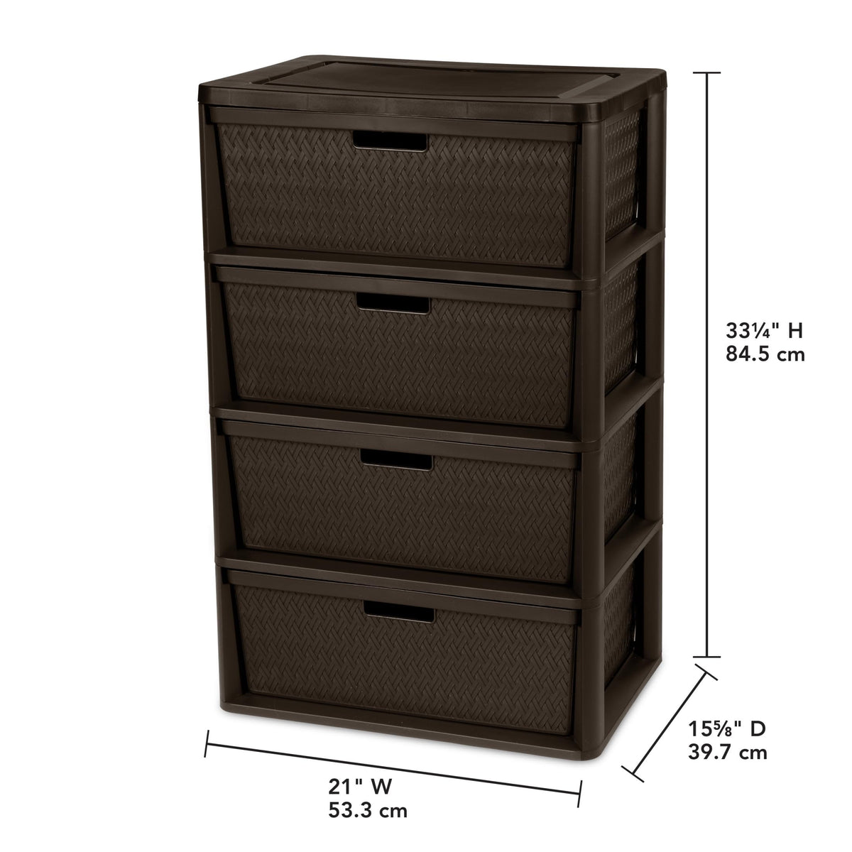 4 Drawer Plastic Storage Organizer Brown I876964