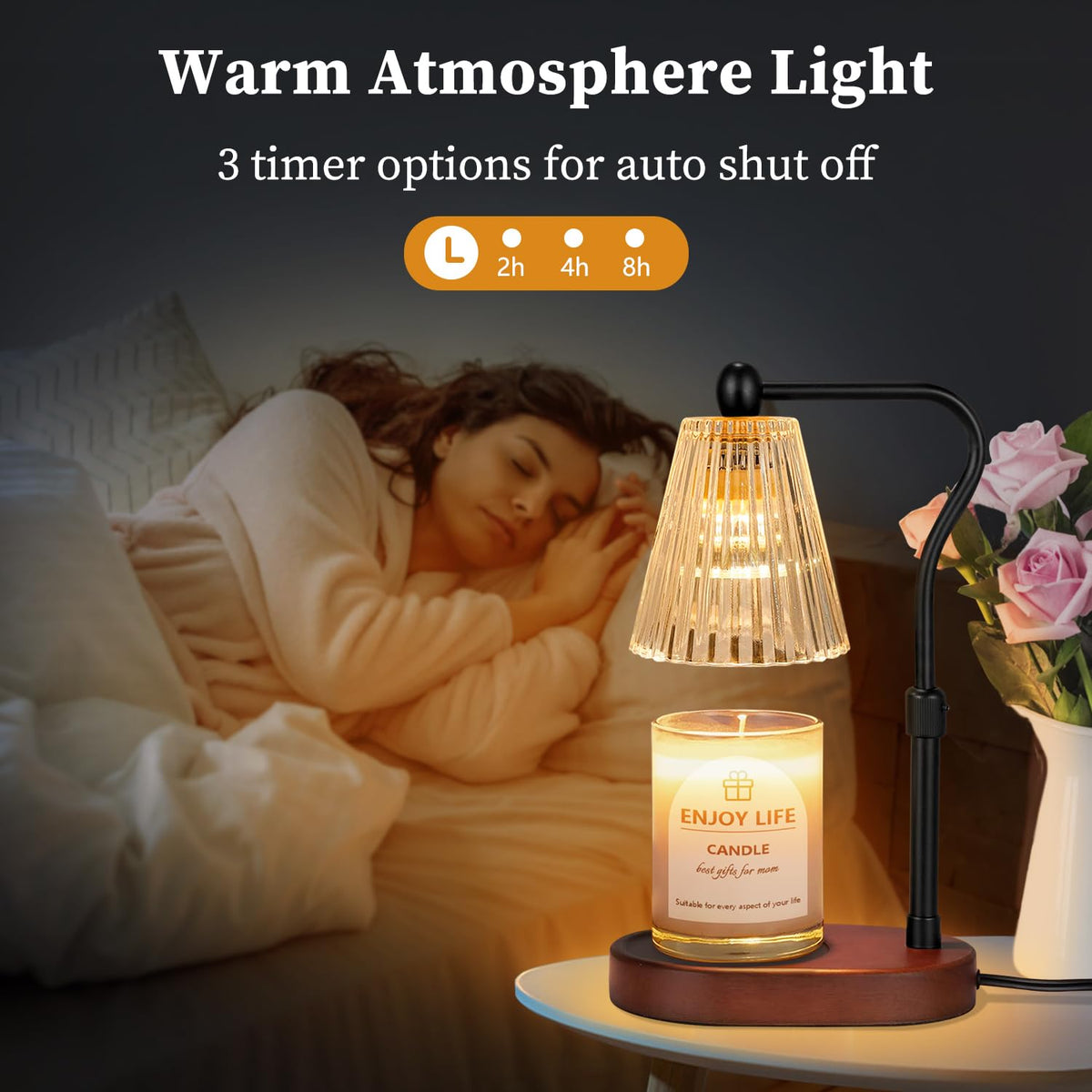 Candle Warmer Lamp with Timer Dimmer Adjustable Height S962