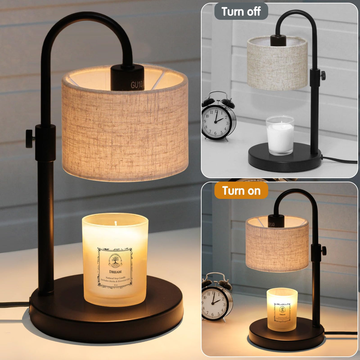 Candle Warmer Lamp with Timer, Adjustable Height P53464