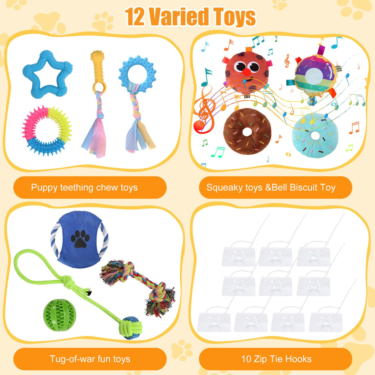 12 Toys Puppy Play Gym with Squeaky Toys U4961