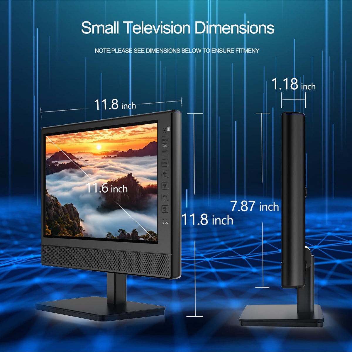 12” Portable Flat Screen TV with Digital Tuner J48183