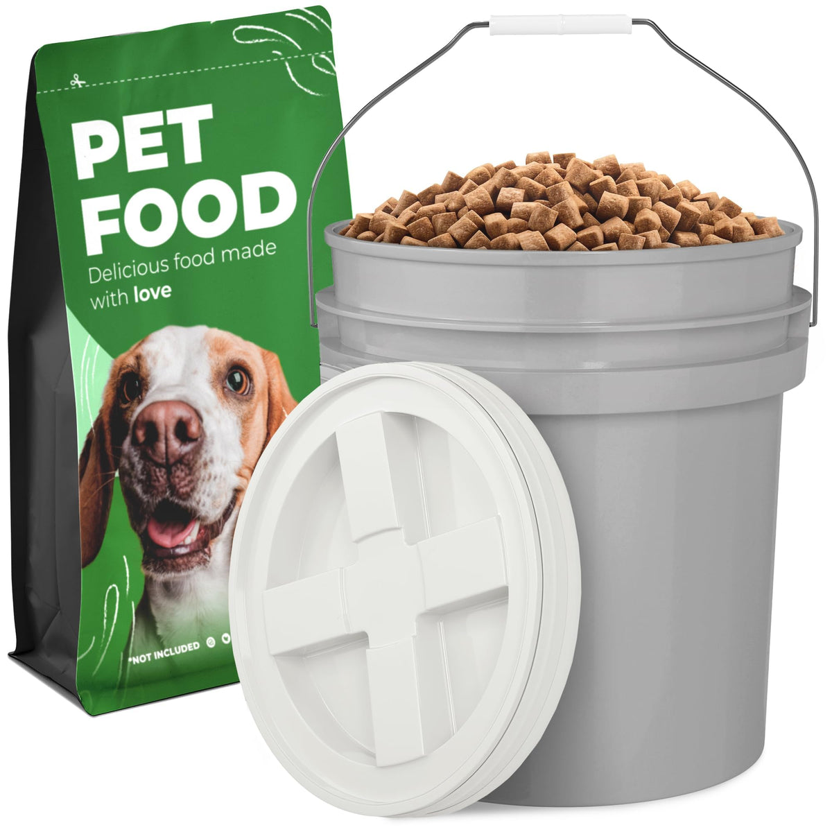 Airtight Pet Food Storage Container 25 lbs Grey T15208