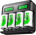 Rechargeable D Batteries 4 Pack with Battery Charger E14700