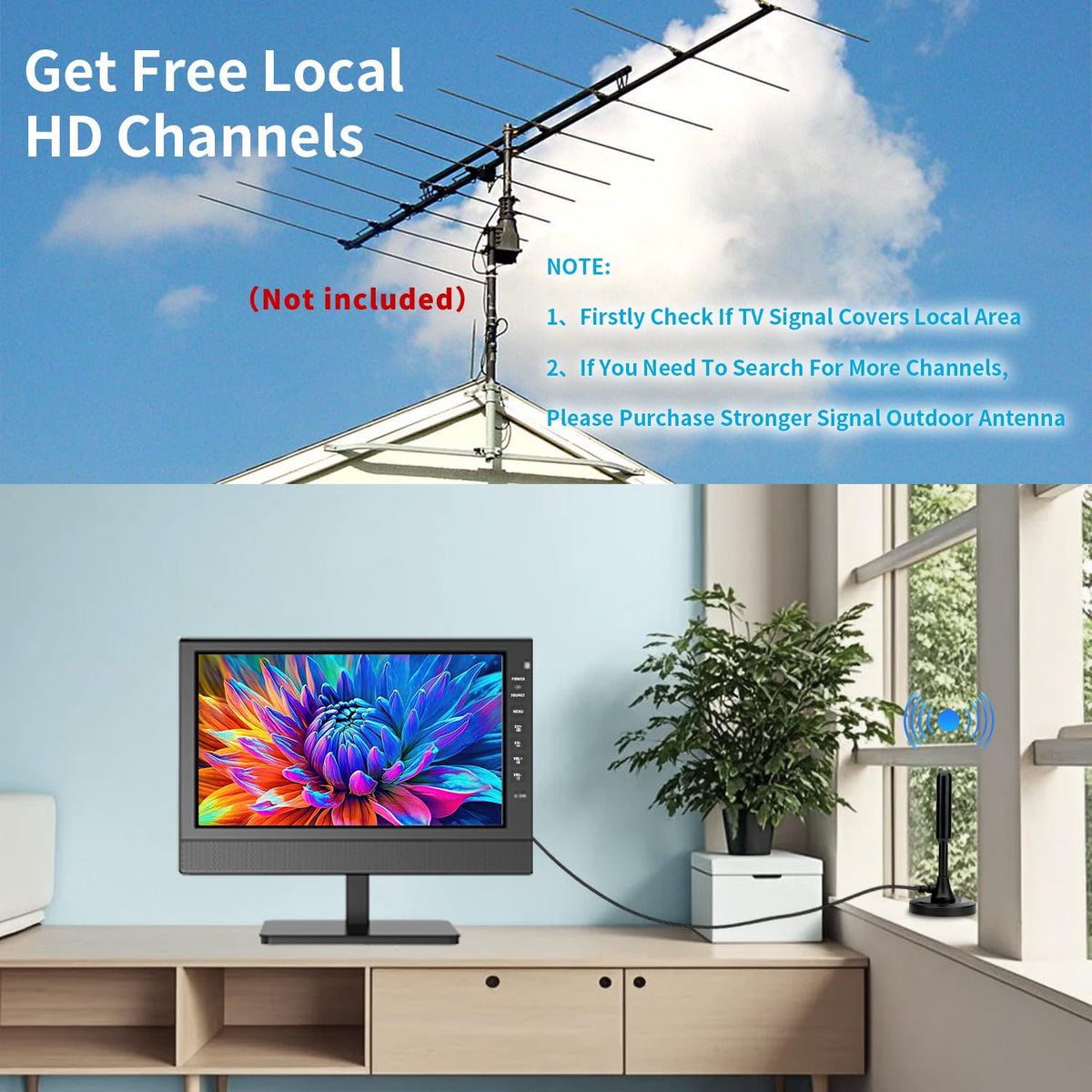 12” Portable Flat Screen TV with Digital Tuner J48183