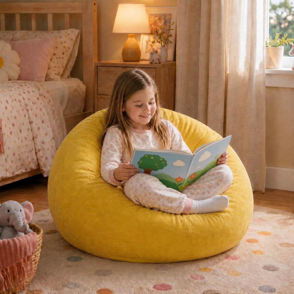 Small Yellow Bean Bag Chair L4106