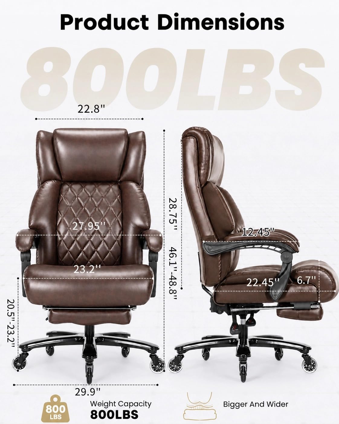 Big and Tall Office Chair with Footrest J5241