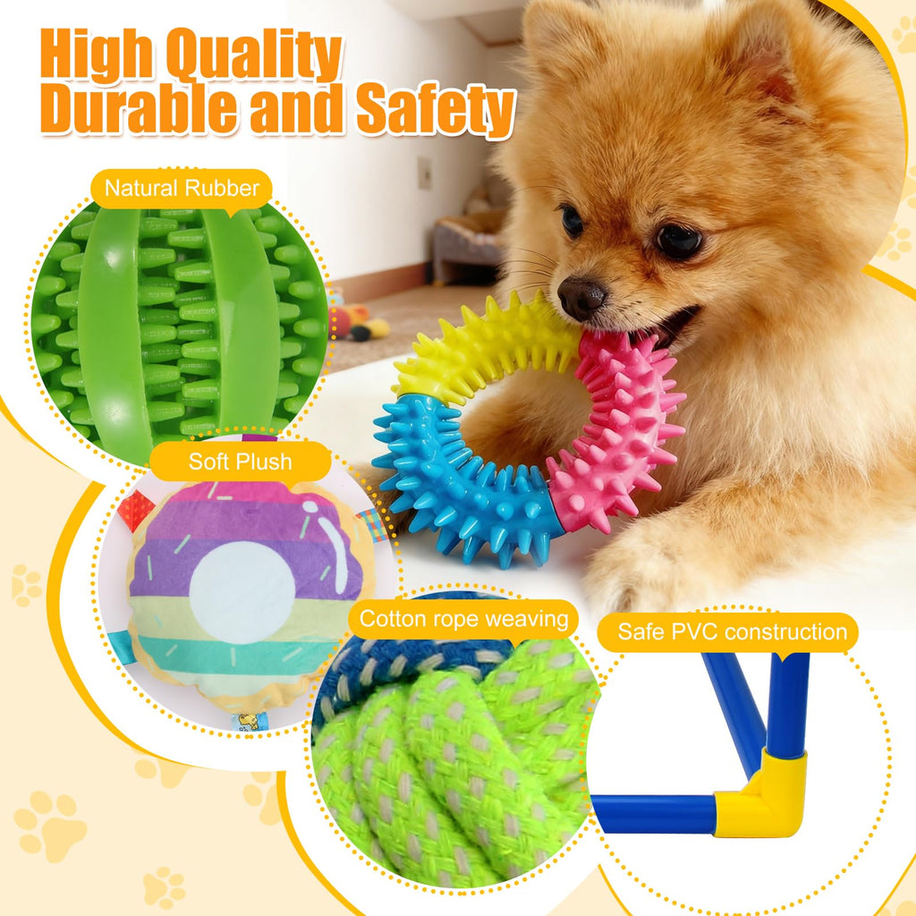 12 Toys Puppy Play Gym with Squeaky Toys U4961