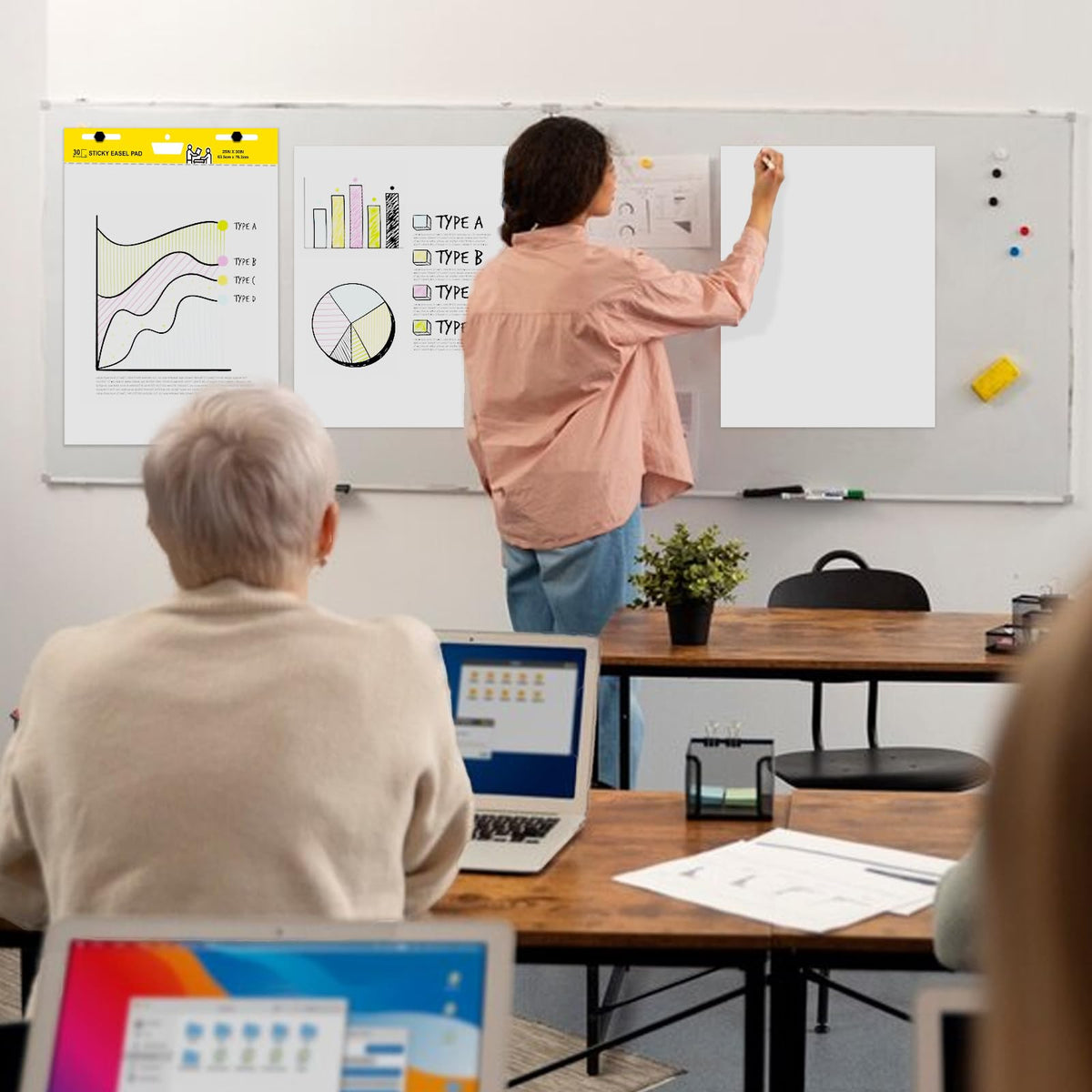 Sticky Easel Pad, 25 x 30 Inches, 30 Sheets/Pad, 2 Pads Y551898