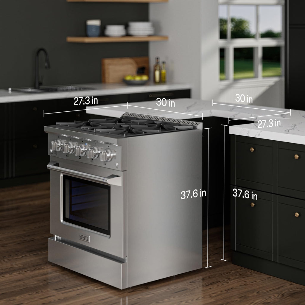 30" Gas Range with Dual-Ring Power Burner E22015