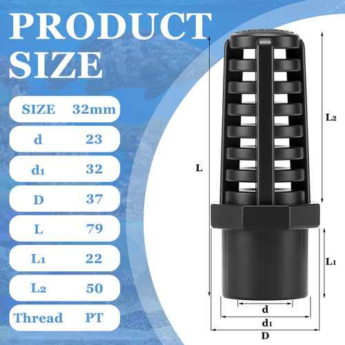 1 Inch PVC Pipe Suction Screen Strainer Aquarium Filter Intake Guard Z18151
