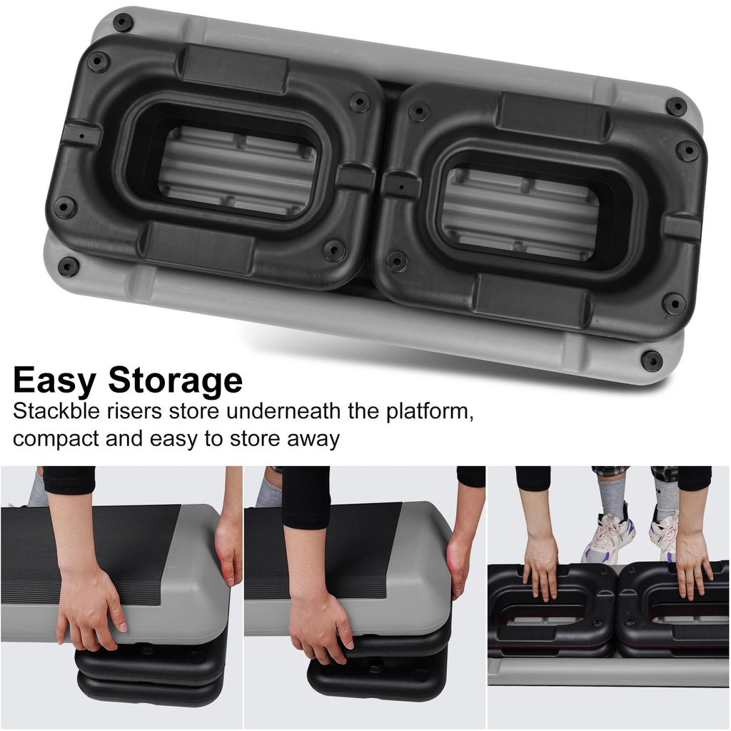 Adjustable Aerobic Stepper with 4 Risers E48758