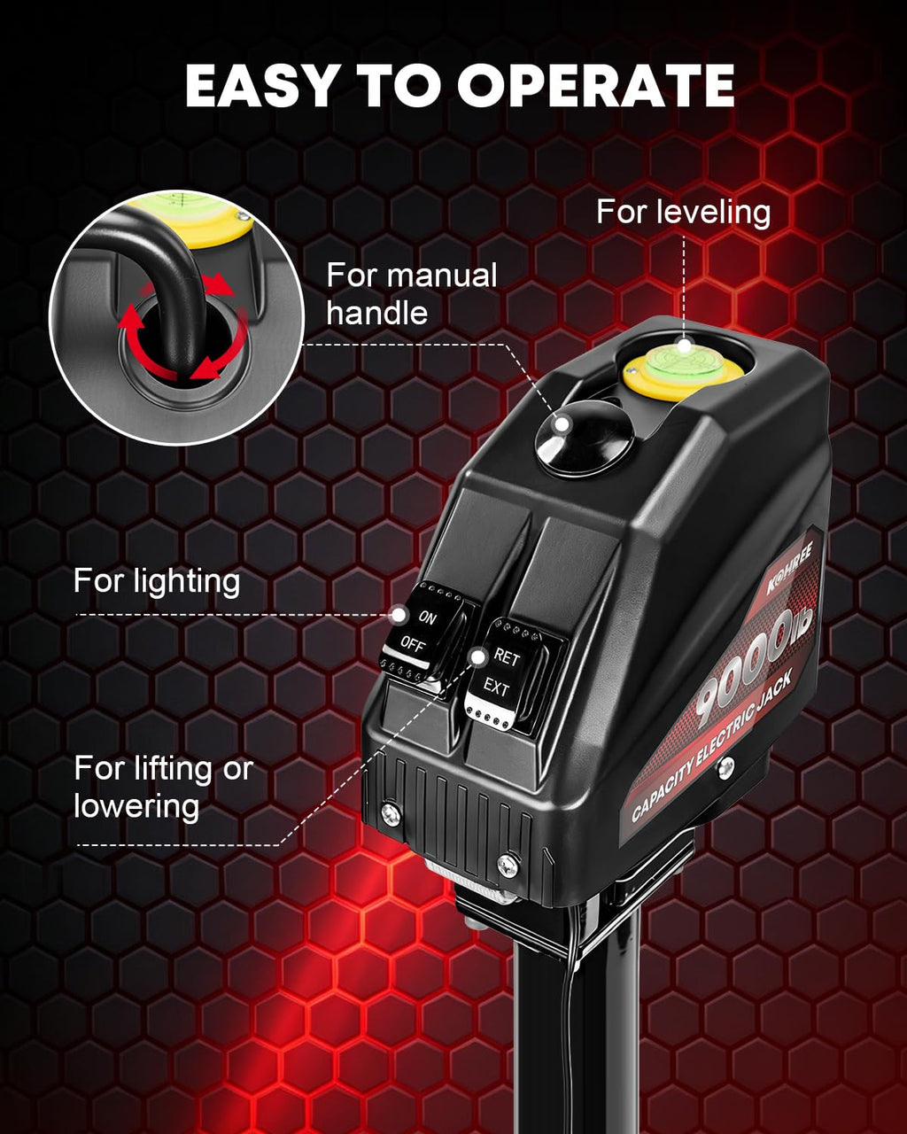Electric Trailer Jack 9000 lbs 12V A-Frame Y29964
