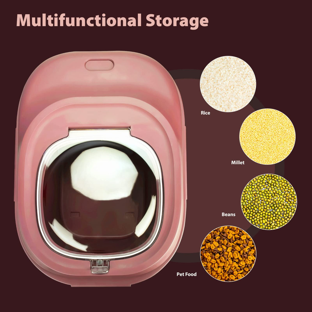 Collapsible Airtight Dry Food Storage Containers with Rolling Wheel G89095