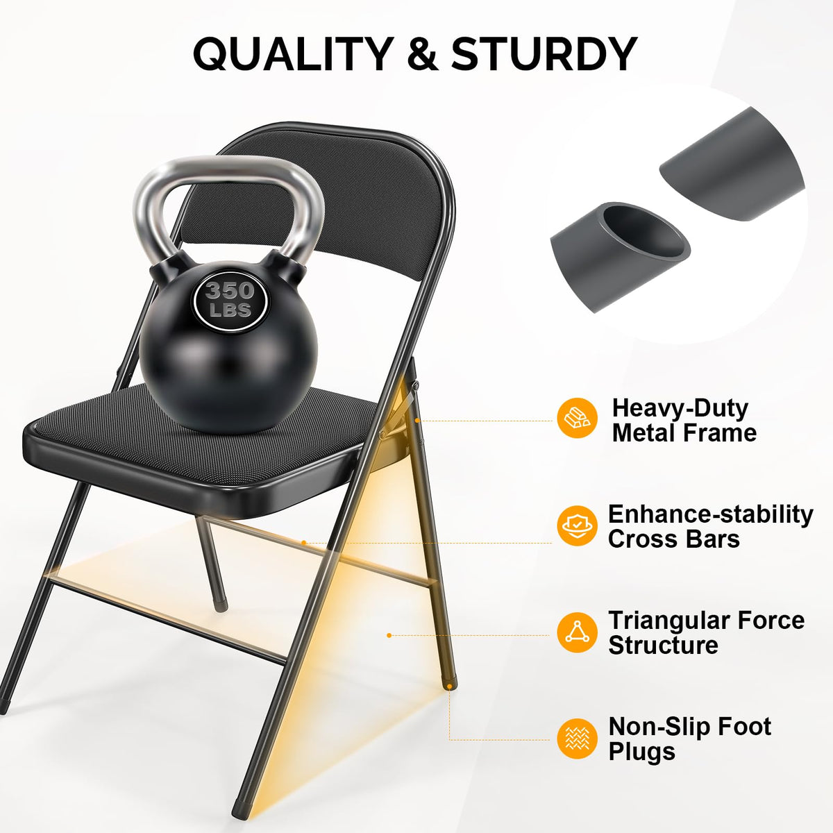 Black Fabric Padded Folding Chairs 10 Pack Z33238