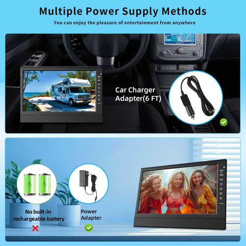 12” Portable Flat Screen TV with Digital Tuner J48183