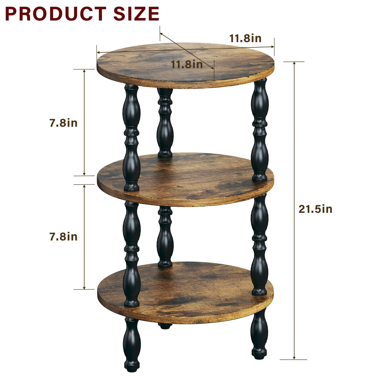 3-Tier Small Oval Side Table C8437
