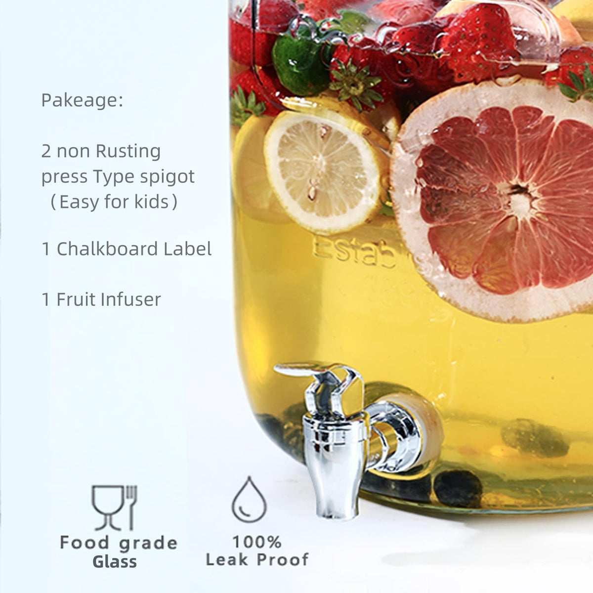 2 Gallon Drink Dispenser with Spigot and Fruit Infuser X7458