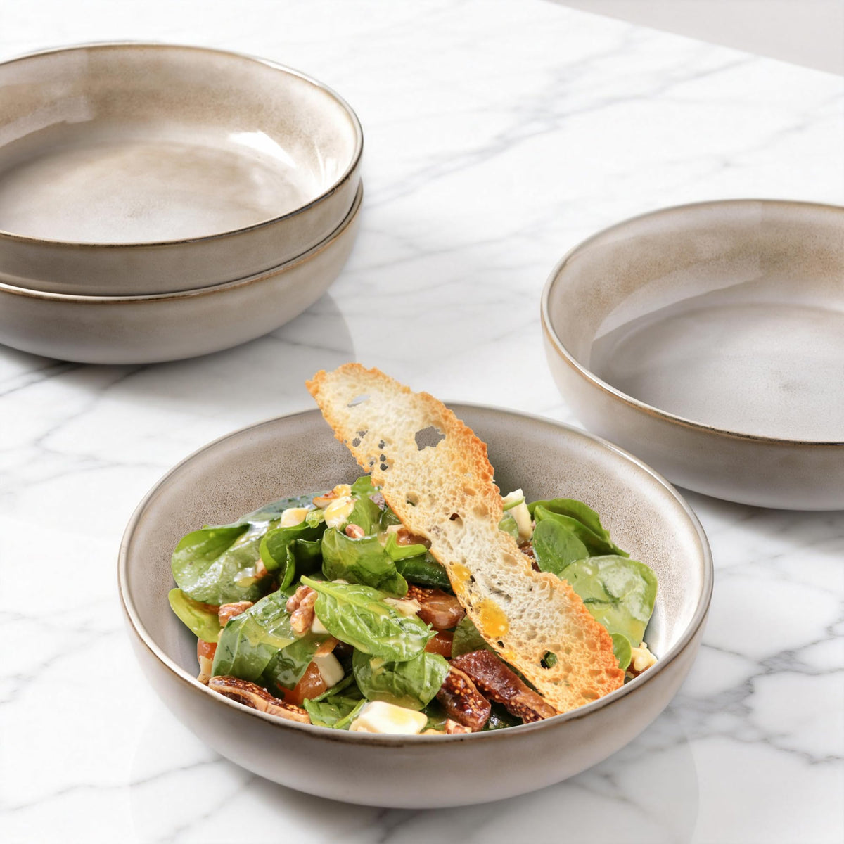 8.75'' 38oz Ceramic Pasta Bowls Set of 4 H3257