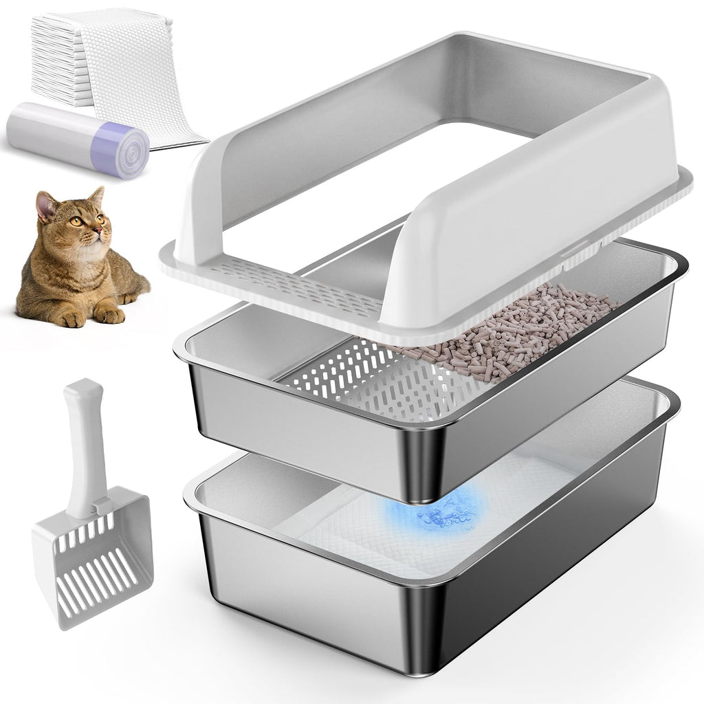 XL Stainless Steel Sifting Litter Box with Lid X44704