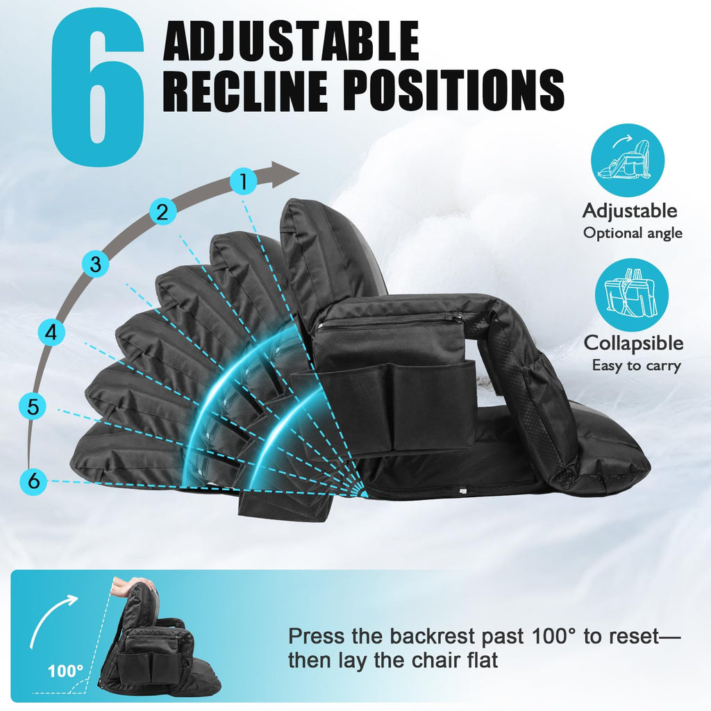 Wide Padded Stadium Seat with Back Support and Cup Holder N32925