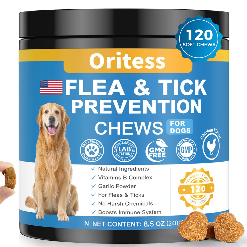 120 Soft Chews Flea and Tick Chewables for Dogs Chicken Flavor M293