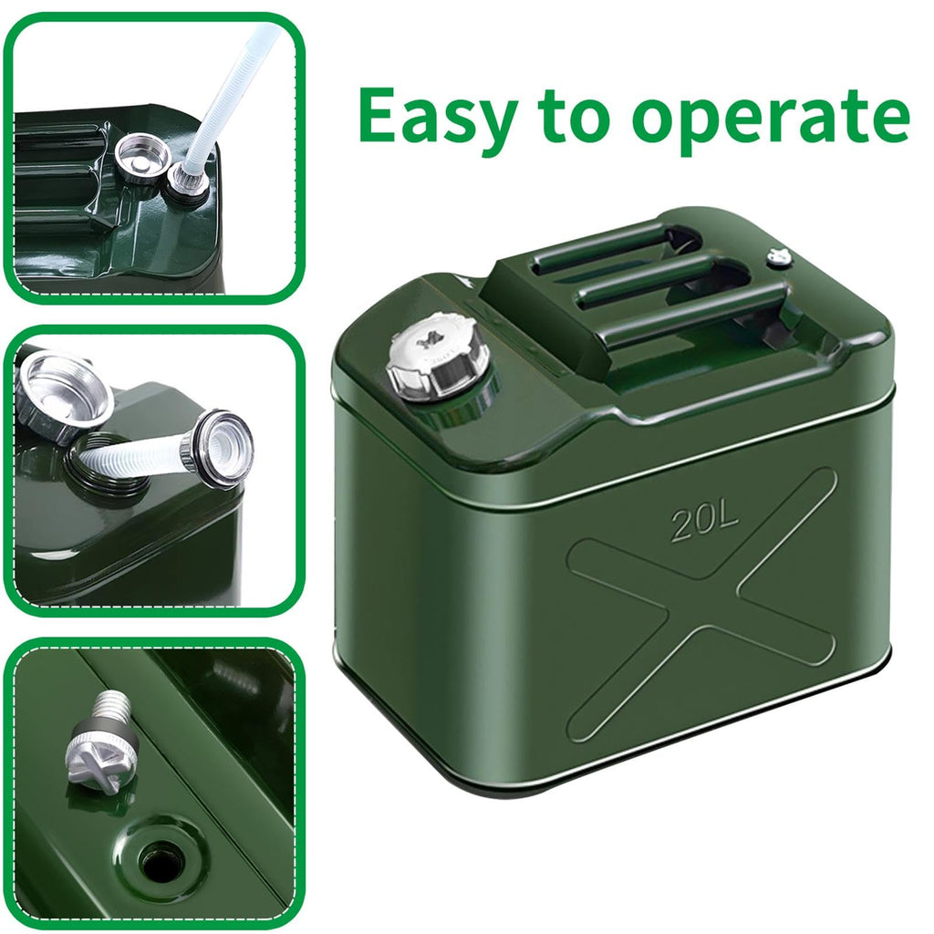 20L 5 Gallon Metal Water Can with Flexible Spout F388234