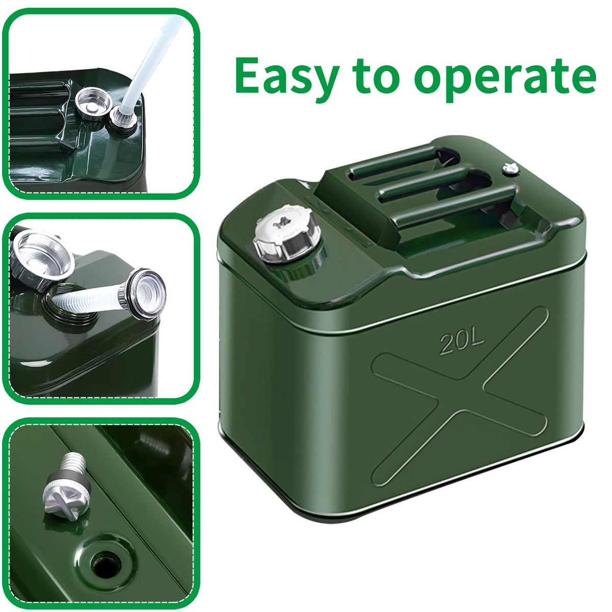 20L 5 Gallon Metal Water Can with Flexible Spout F388234