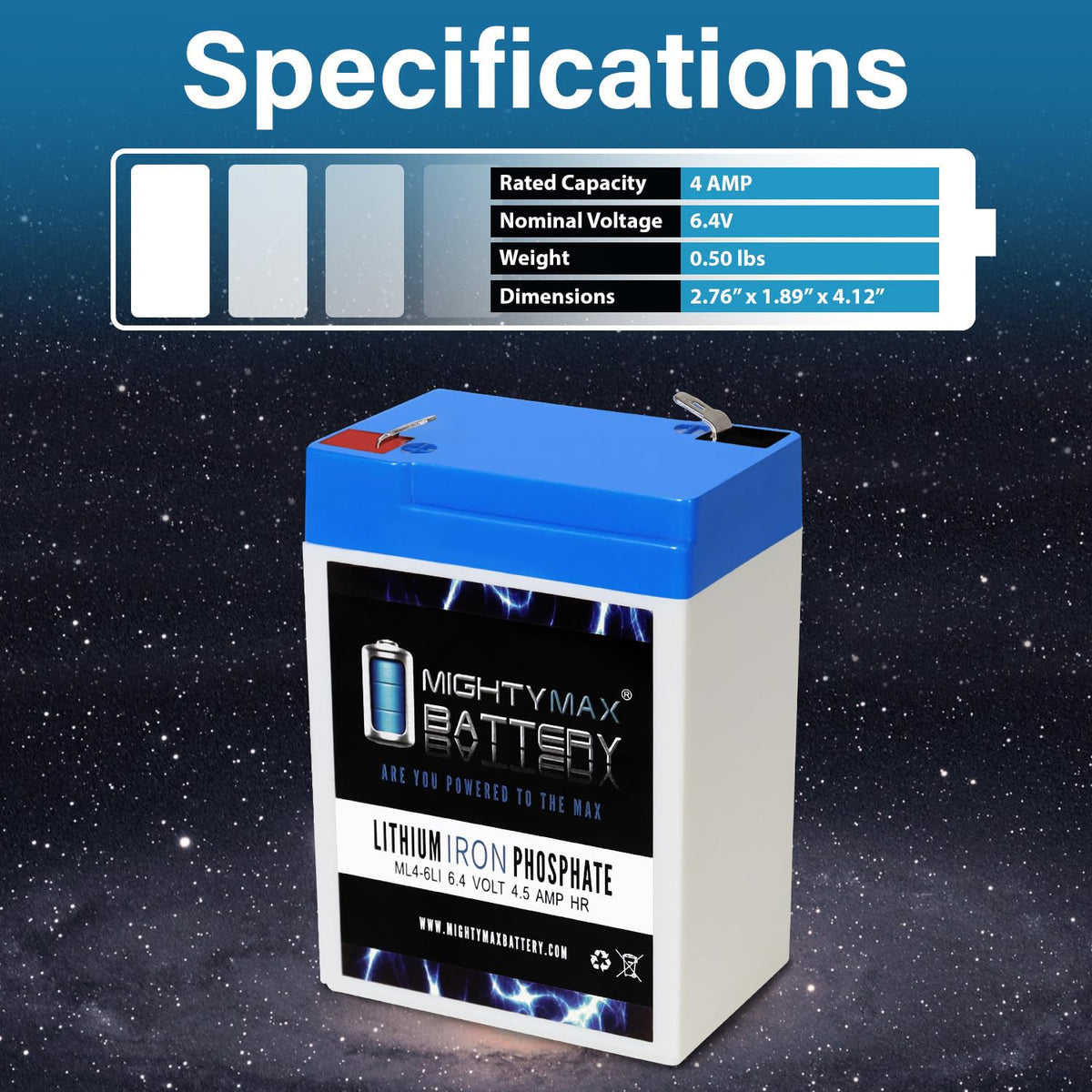 6V 4.5AH Lithium Replacement Battery Z665