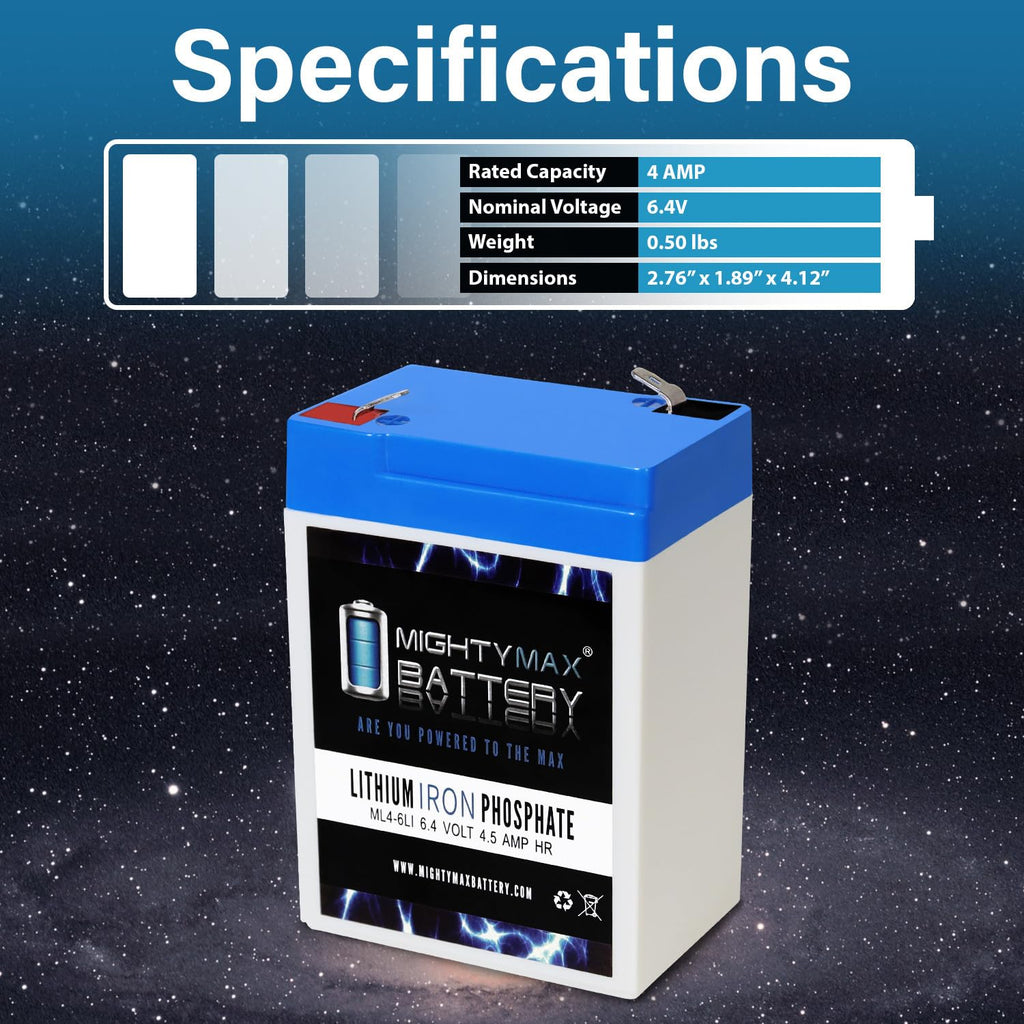 6V 4.5AH Lithium Replacement Battery V9961